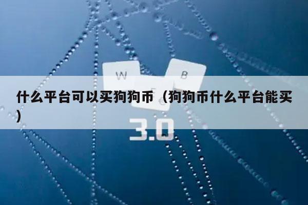 什么平台可以买狗狗币(狗狗币什么平台能买)